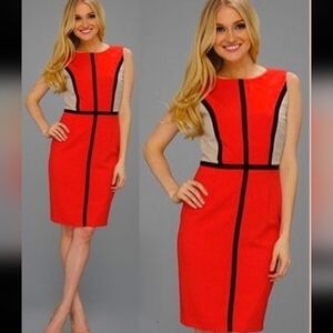 Calvin Klein Red and Black Dress